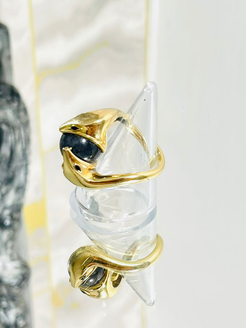Boucheron 18k Gold & Jade Serpent Ring