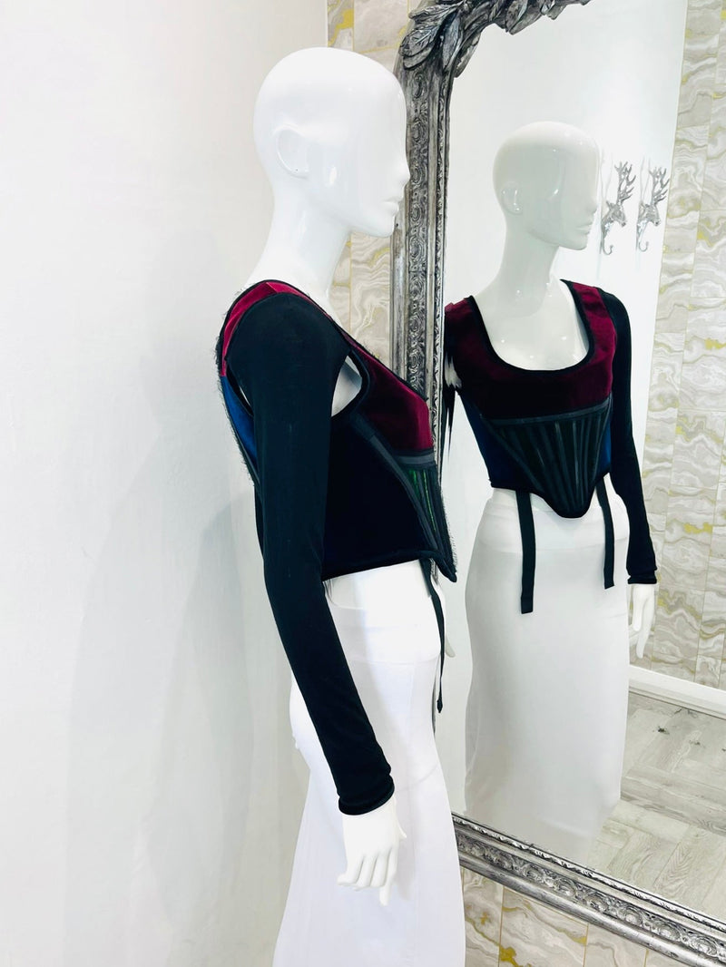 Givenchy Vintage Velvet Trim Corset. Size 40FR