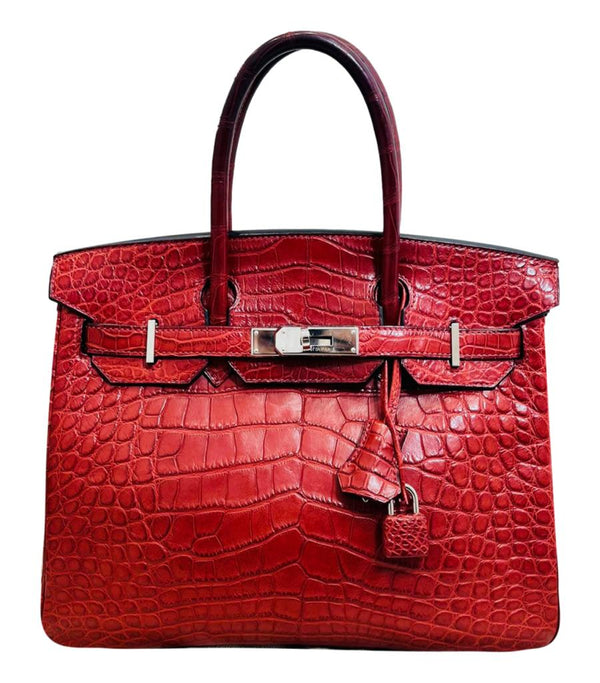 Hermes Birkin 30 Alligator Skin Handbag