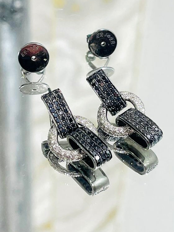 Diamond Link Drop Earrings 18k Gold