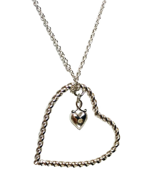 Lily & Lotty 925 Sterling Silver & Diamond Heart Necklace