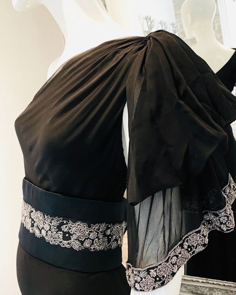 Marchesa Silk & Crystal Gown. Size 8US