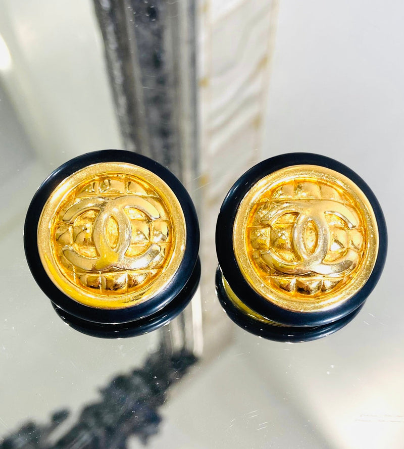 Chanel 1970's Vintage 'CC' Logo Earrings