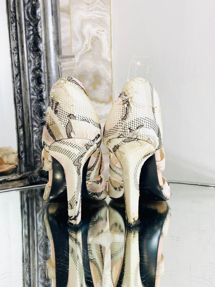 Chanel Snake Skin D'Orsay Heels. Size 40