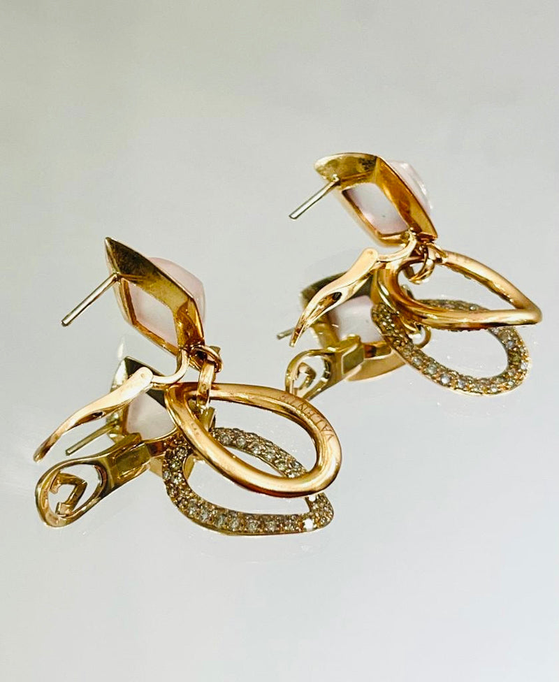 Valente 18k Rose Gold Icy Jadeite & Diamond Drop Earrings