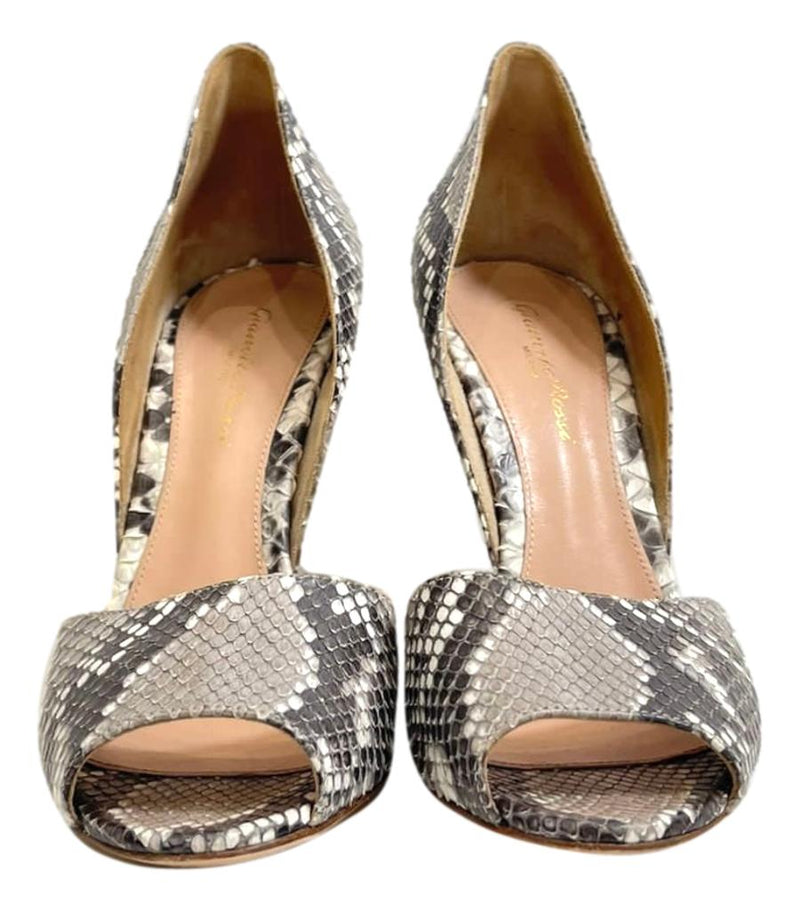 Gianvito Rossi Snakeskin D'Orsay Heels. Size 39