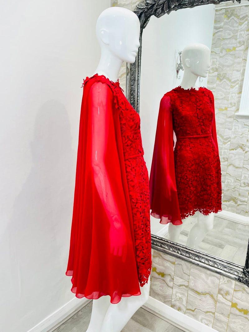 Giambattista Vali Guipure Lace Cape Dress. Size 42IT