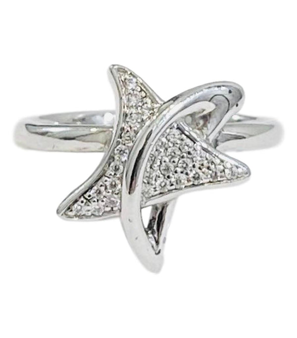 18k White Gold & Diamond Star Ring