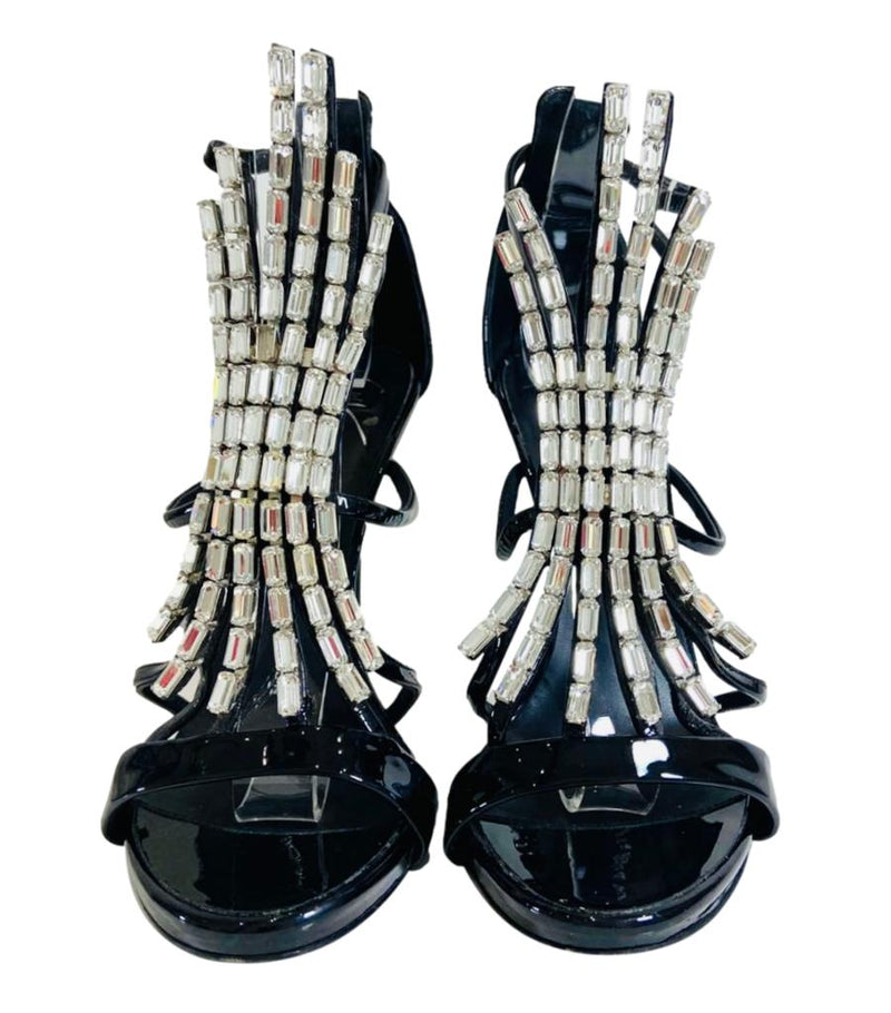 Giuseppe Zanotti Crystals Patent Leather Heels.  Size 38