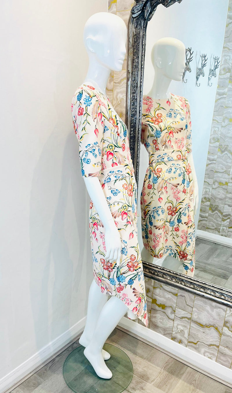 Peter Pilotto Floral Asymmetric Dress. Size 10UK