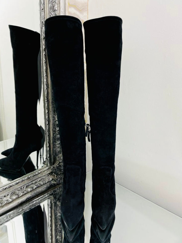 Giuseppe Zanotti Suede Over-Knee Boots. Size 35.5