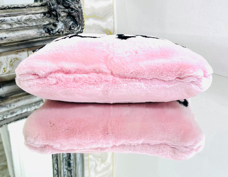 Dolce & Gabbana  Logo Wristlet Rabbit Fur Clutch Bag