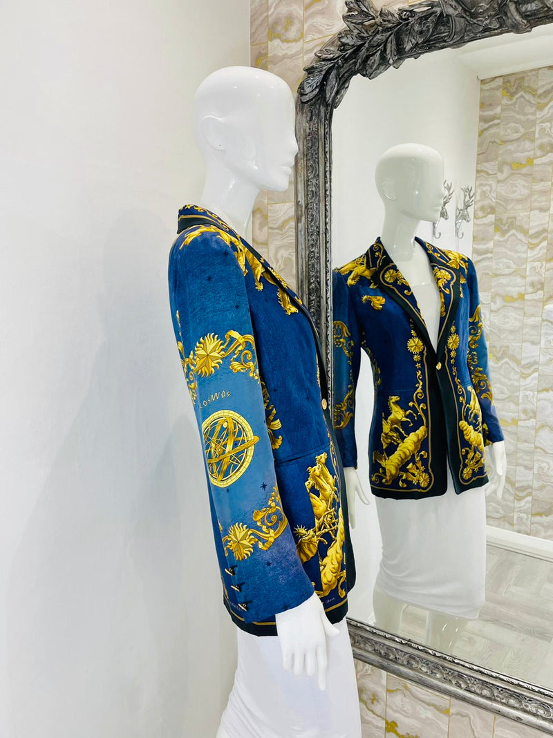 Hermes Silk Cosmos Printed Jacket. Size 38FR