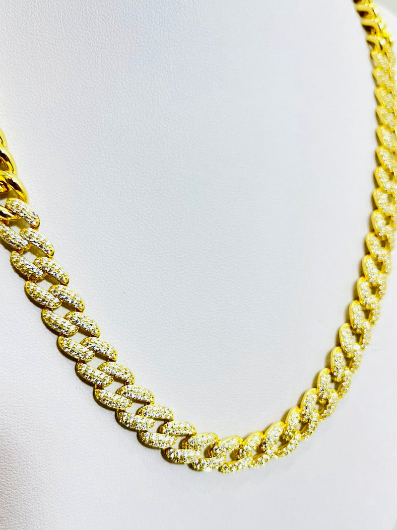 Michael Kors 14k Gold Plated, Sterling Sliver & Crystal Chain Link Necklace