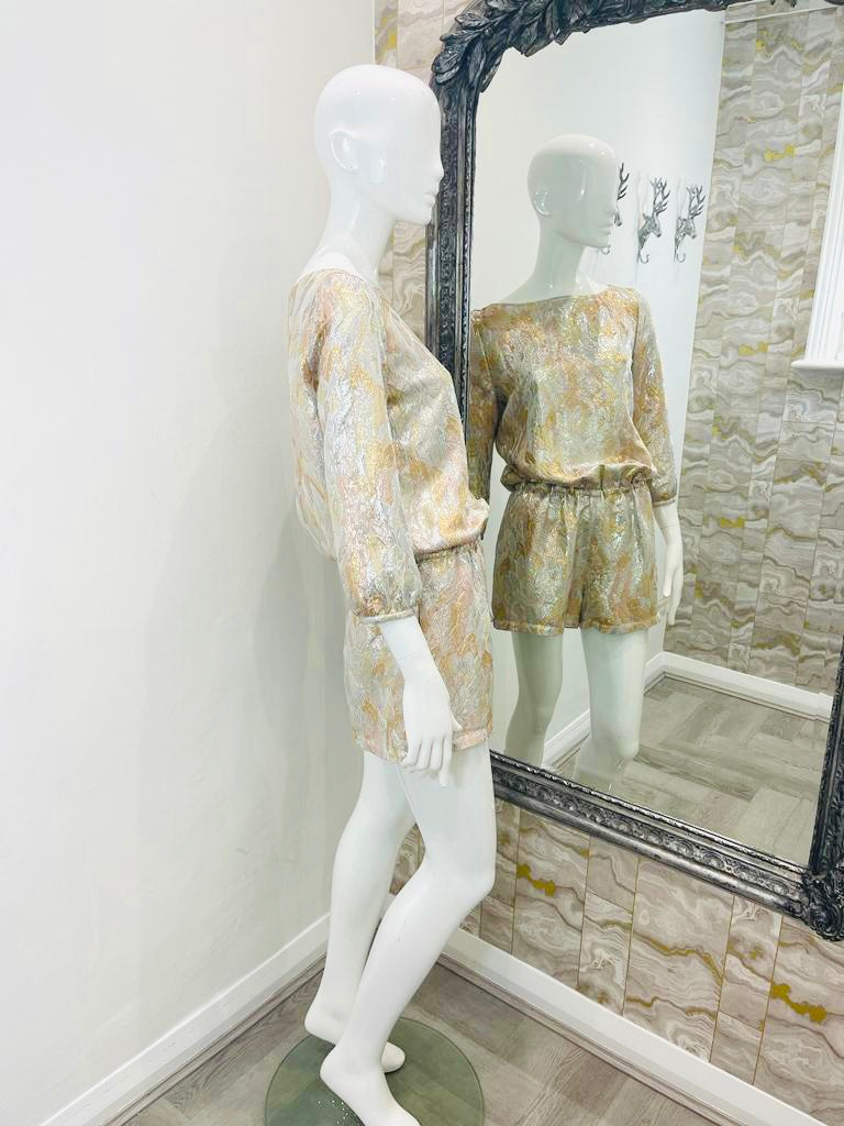 Vanessa Seward Silk & Lurex Playsuit. Size 38FR