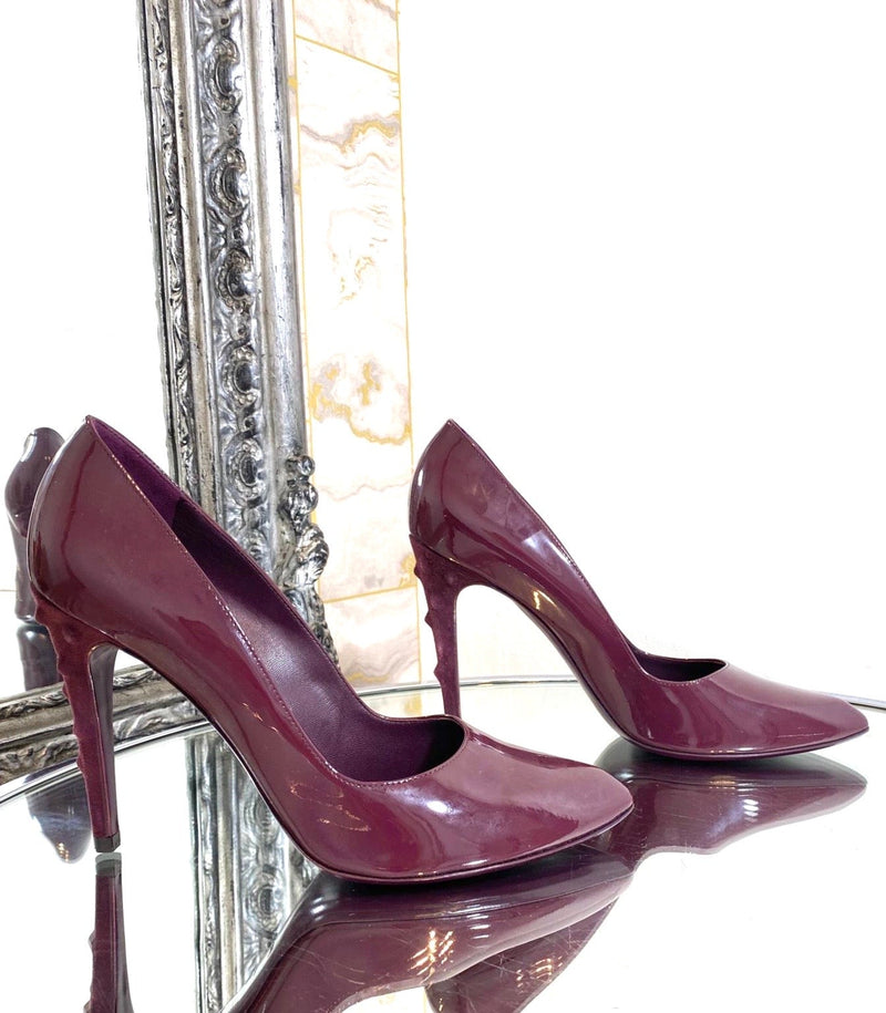 YSL Patent Leather& Suede Bobble Heels. Size 38
