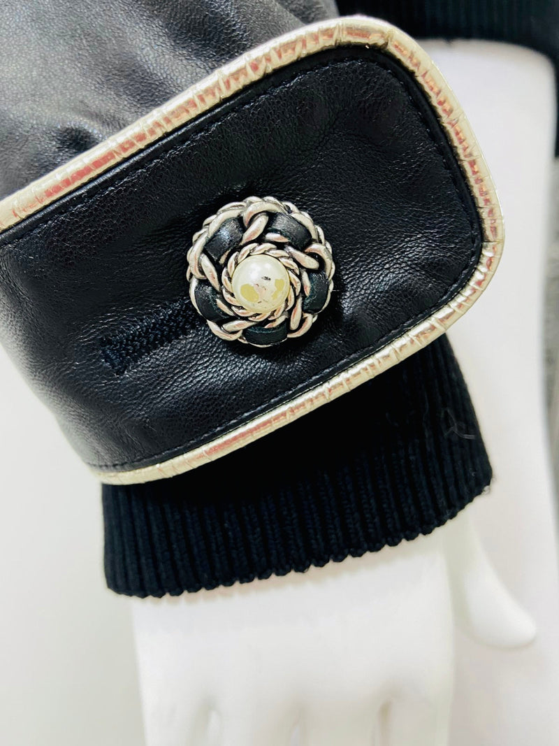 Chanel Lambskin Leather Jacket. Size 42FR