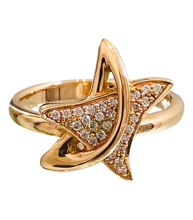 18k Rose Gold & Diamond Star Ring
