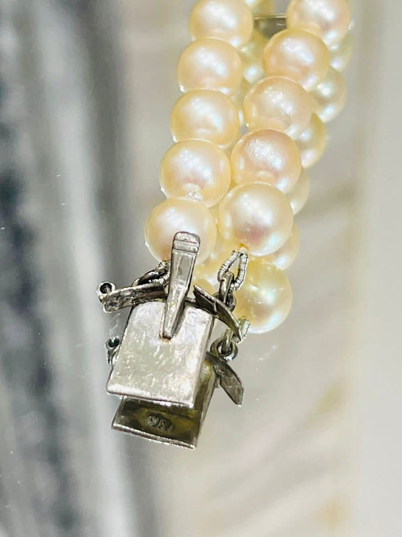 18k White Gold, Fresh Water Pearl & Turquoise Bracelet