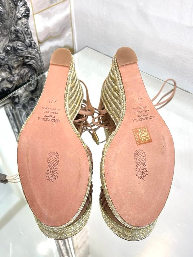 Aquazurra Leather Wedges. Size 37.5