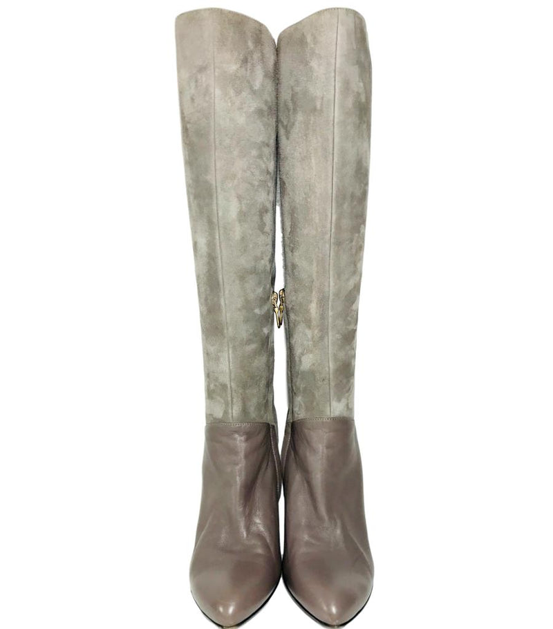 Designer Dress Agency London - Bally Suede Knee High Boots. Size 38 - Shush At The Wellington