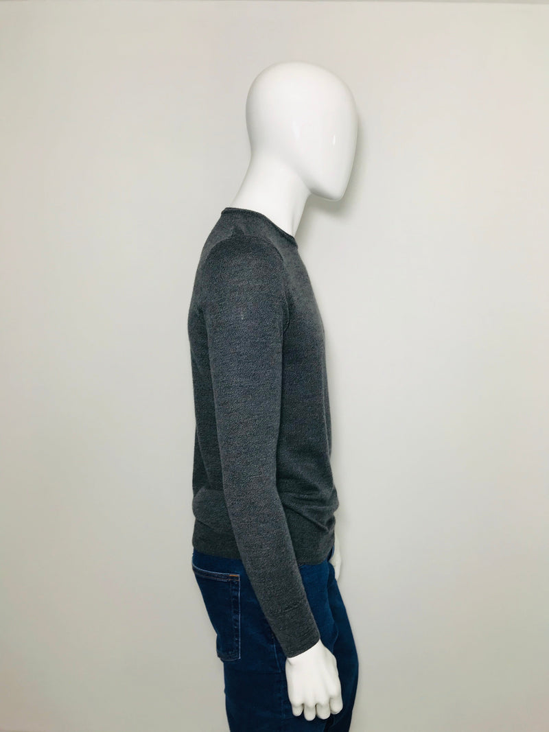 oliver spencer dark grey merino wool pullover sweatshirt size s mens fashion designer brands preloved consignment luxury