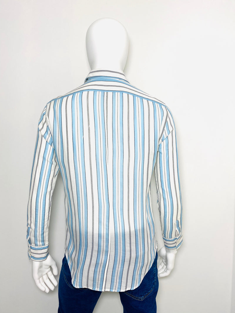 stella mccartney shirt white horizontal stripes cotton long sleeves luxury fashion consignment pre loved