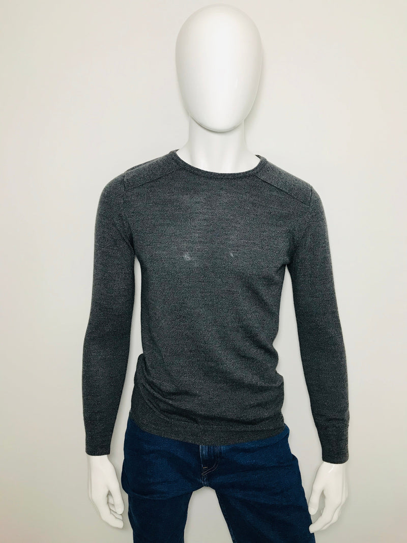 oliver spencer dark grey merino wool pullover sweatshirt size s mens fashion designer brands preloved consignment luxury