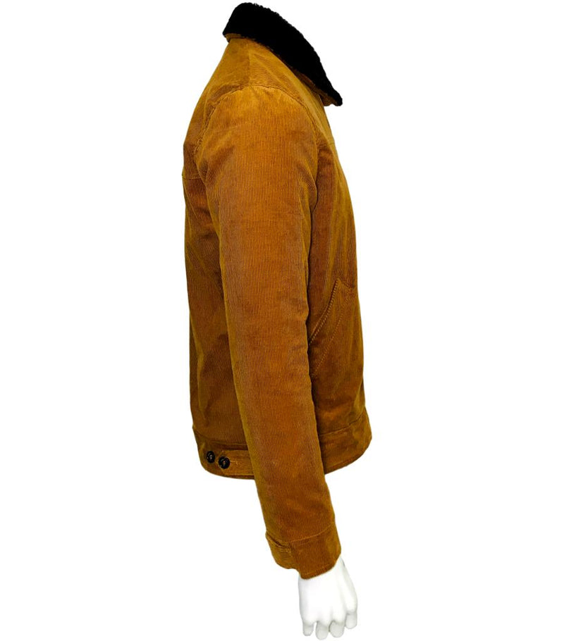 percival corduroy mustard jacket size 01 size s collar zip cord fashion designer brands preloved consignment luxury