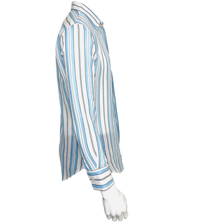 stella mccartney shirt white horizontal stripes cotton long sleeves luxury fashion consignment pre loved