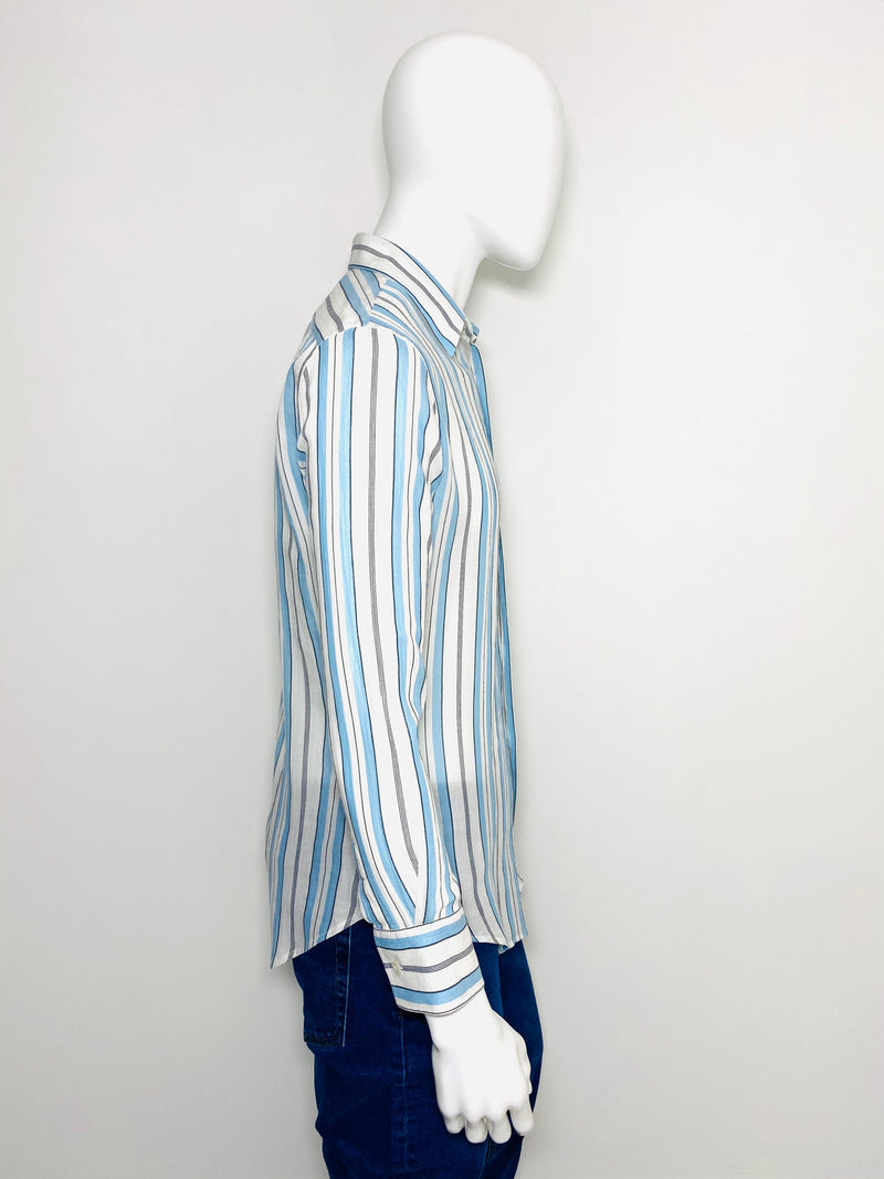 stella mccartney shirt white horizontal stripes cotton long sleeves luxury fashion consignment pre loved