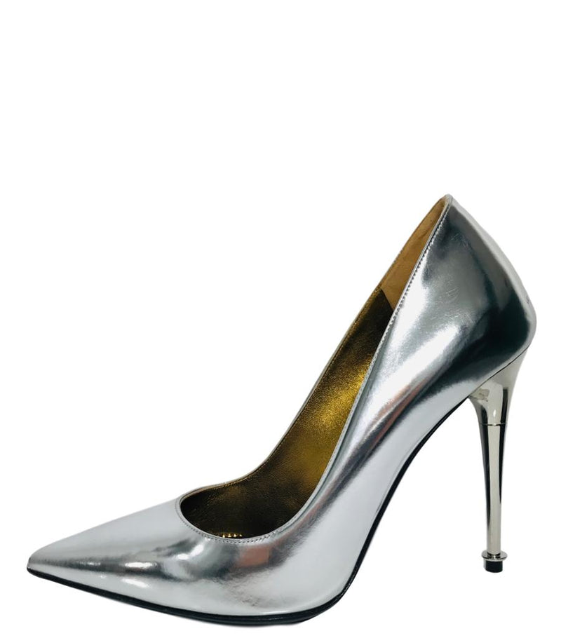 Tom Ford Stiletto Metallic Leather Pointed Toe Shush London St Johns Wood London Buy Sell Consign Preloved Authentic Luxury Designer Ladies Shoes 