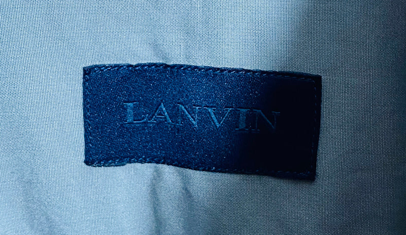 lanvin cotton grey shirt long sleeves concealed buttons fastening luxury fashion consignment pre loved