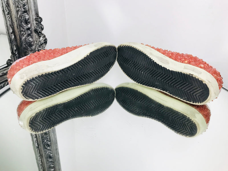golden goose low-top 3d glittered leather sneakers pink transparent moulded pvc size 36 trainers sports fashion lifestyle ladies brands preloved preowned luxury consignment luxurious party