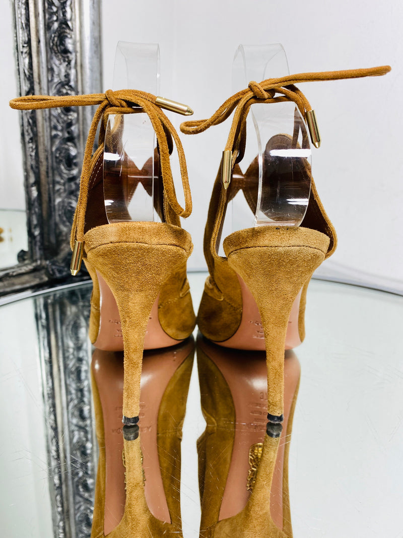 Aquazzura Sexy Thing Suede Sandals Size 37 Shush At The Wellington St Johns Wood London Buy Sell Consign Preloved Authentic Luxury Designer Ladies Shoes