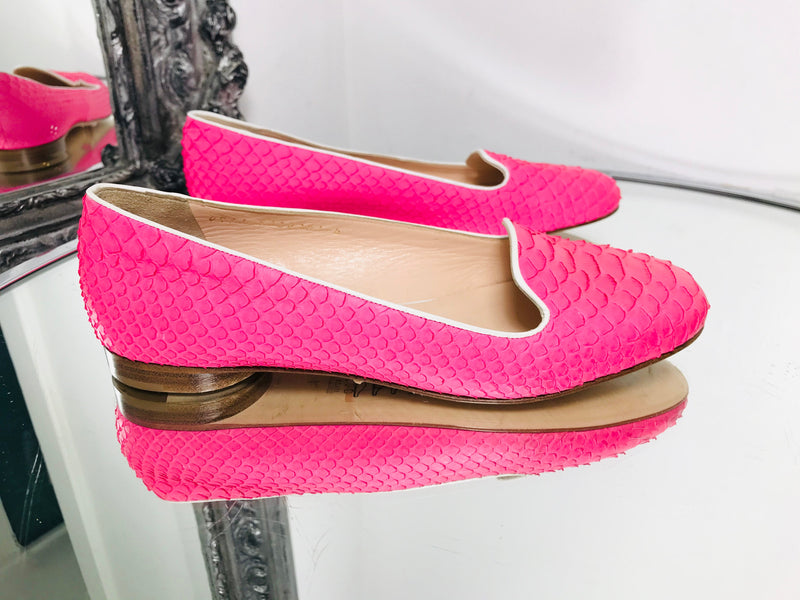 Gina Pink Snake Skin Leather Flats Ballet Size 4UK 37 EU Python Skin Shush At The Wellington St Johns Wood London Buy Sell Consign Preloved Authentic Luxury Designer Ladies Shoes