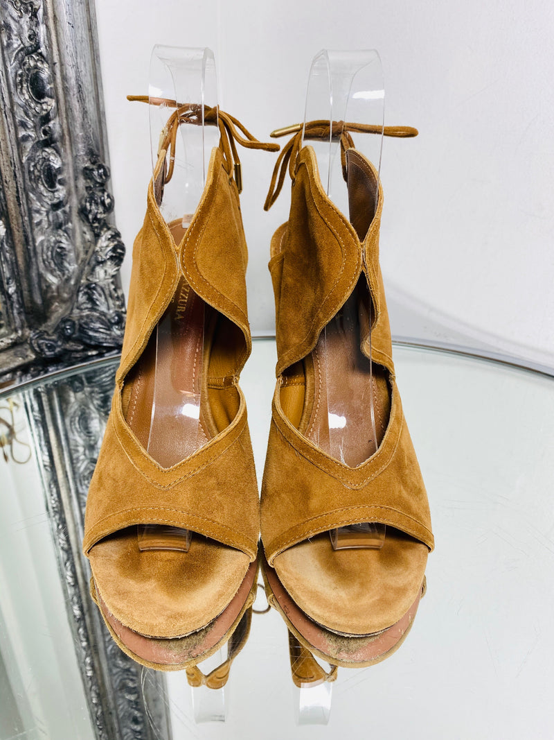 Aquazzura Sexy Thing Suede Sandals Size 37 Shush At The Wellington St Johns Wood London Buy Sell Consign Preloved Authentic Luxury Designer Ladies Shoes