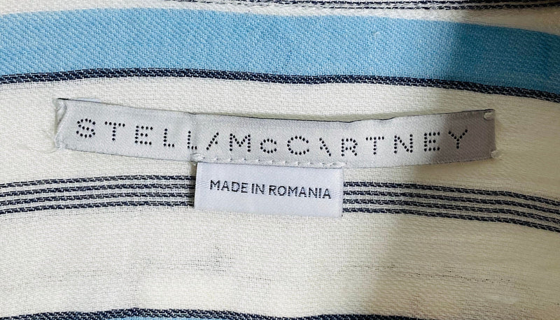 stella mccartney shirt white horizontal stripes cotton long sleeves luxury fashion consignment pre loved