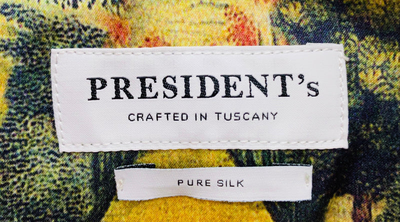 President Mughal Print Silk Shirt. Size