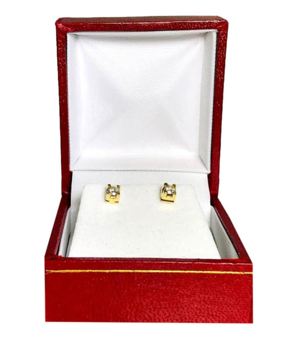 Solitaire 18k Gold Diamond Earrings