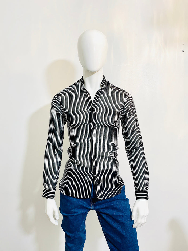 Lanvin Sheer Striped Shirt. Size XS
