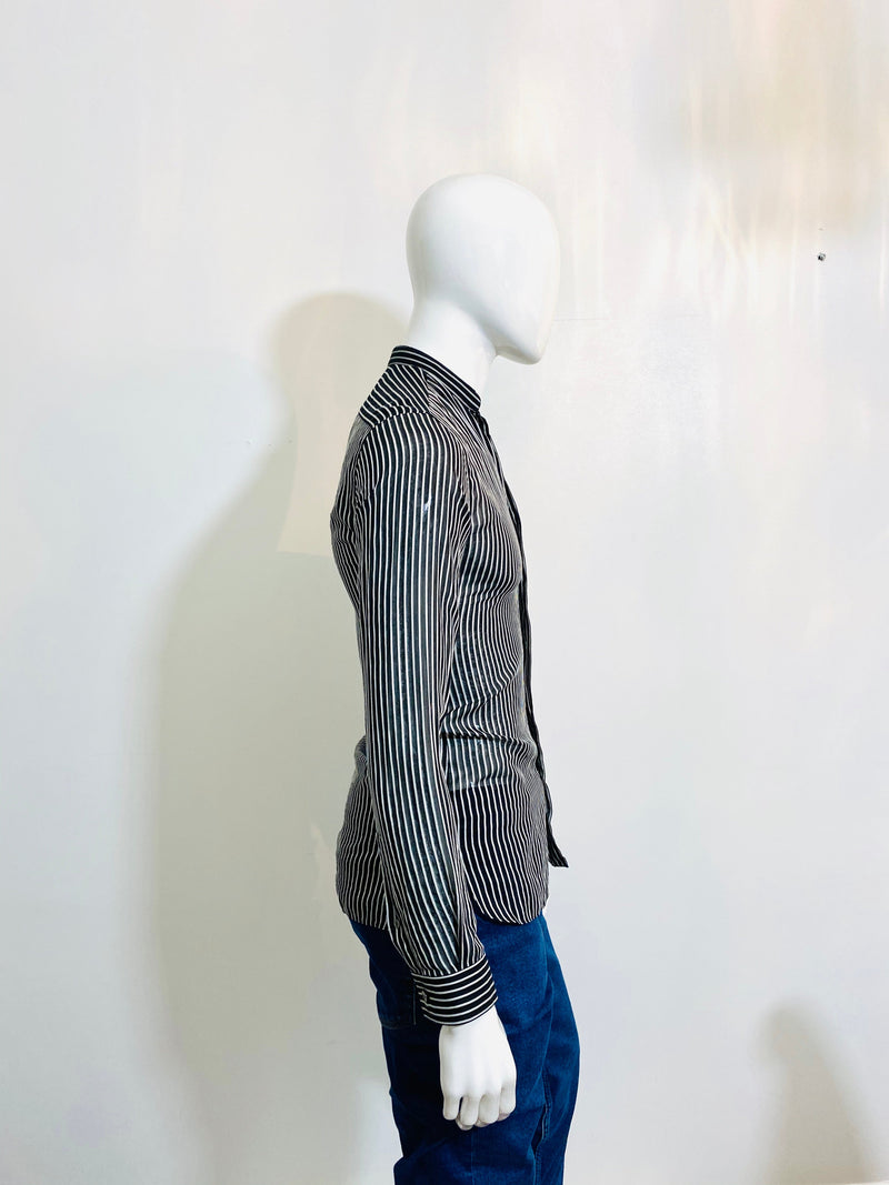 Lanvin Sheer Striped Shirt. Size XS