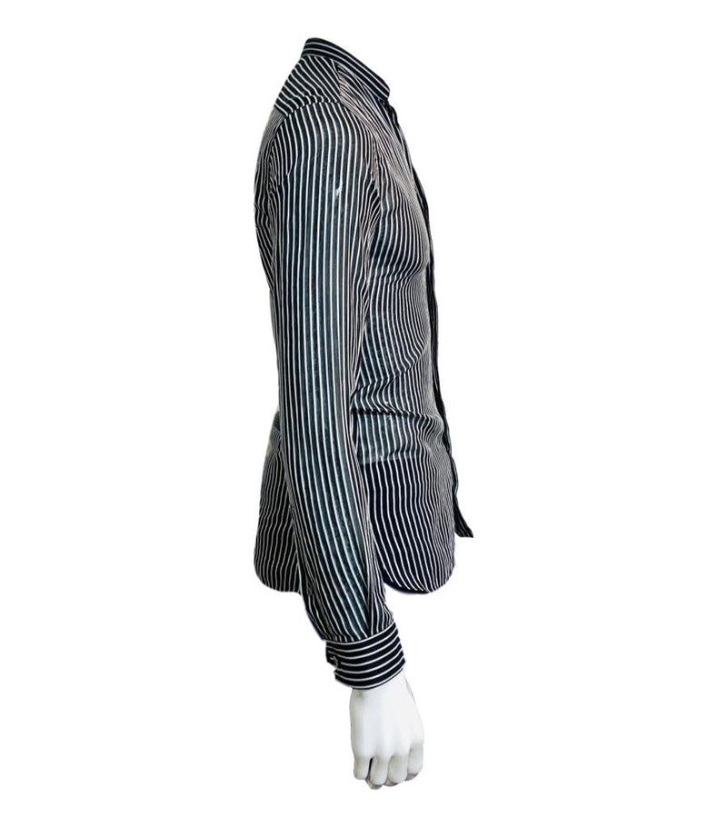 Lanvin Sheer Striped Shirt. Size XS