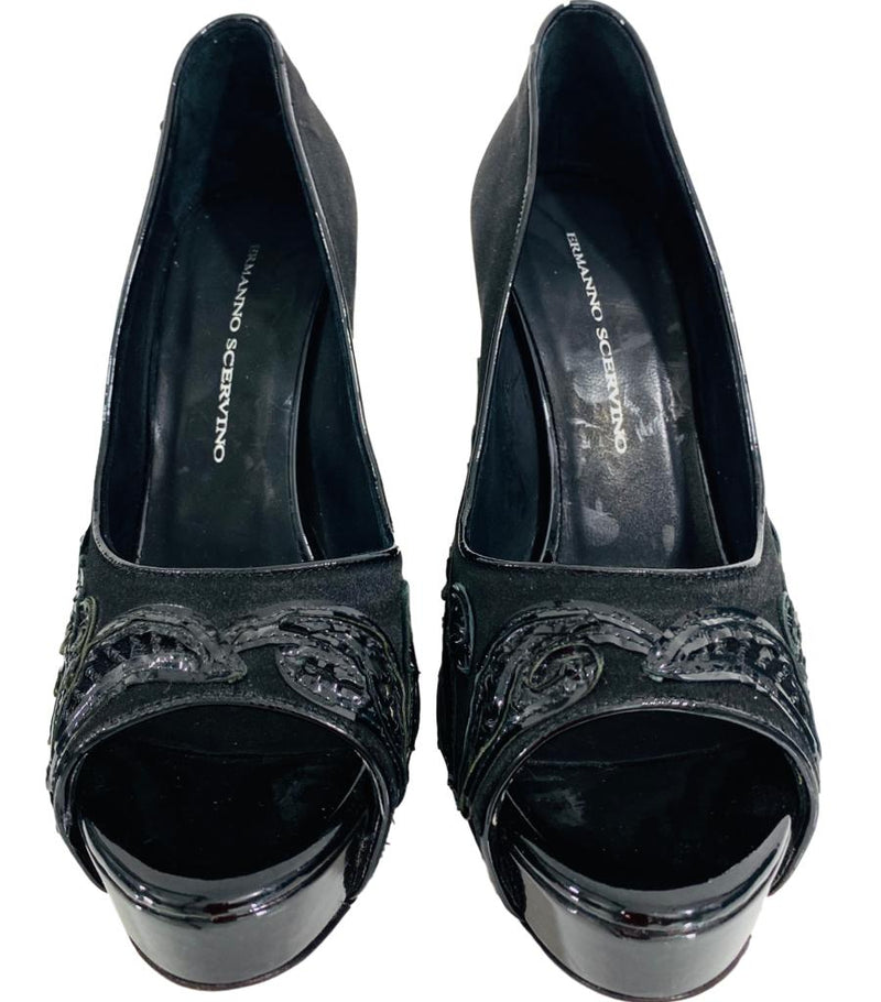 Ermanno Scervino Peep Toe Heels Size 37 Shush At The Wellington St Johns Wood London Buy Sell Consign Preloved Authentic Luxury Designer Ladies Clothing Shoes Accessories Bags