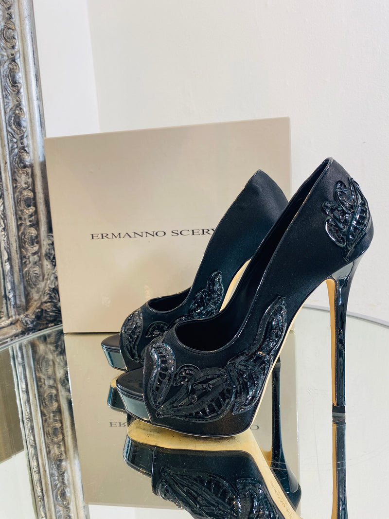Ermanno Scervino Peep Toe Heels Size 37 Shush At The Wellington St Johns Wood London Buy Sell Consign Preloved Authentic Luxury Designer Ladies Clothing Shoes Accessories Bags