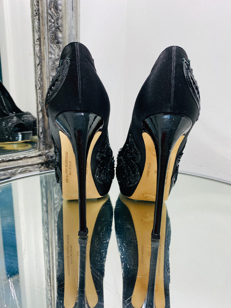 Ermanno Scervino Peep Toe Heels Size 37 Shush At The Wellington St Johns Wood London Buy Sell Consign Preloved Authentic Luxury Designer Ladies Clothing Shoes Accessories Bags