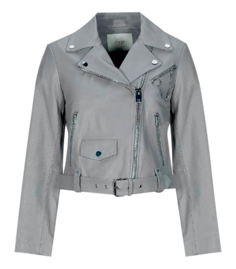 Maje Leather Biker Jacket. Size 38FR