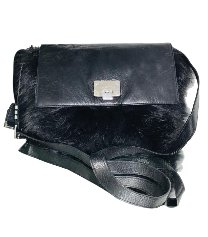 Michael Kors Fox Fur Crossbody Bag Sumptuous Black Fox Fur And Leather Shush At The Wellington St Johns Wood London Buy Sell Consign Preloved Authentic Luxury Designer Ladies Bags 