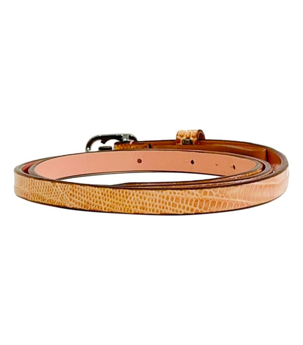 Gucci Skinny 'GG' Lizard Skin Belt