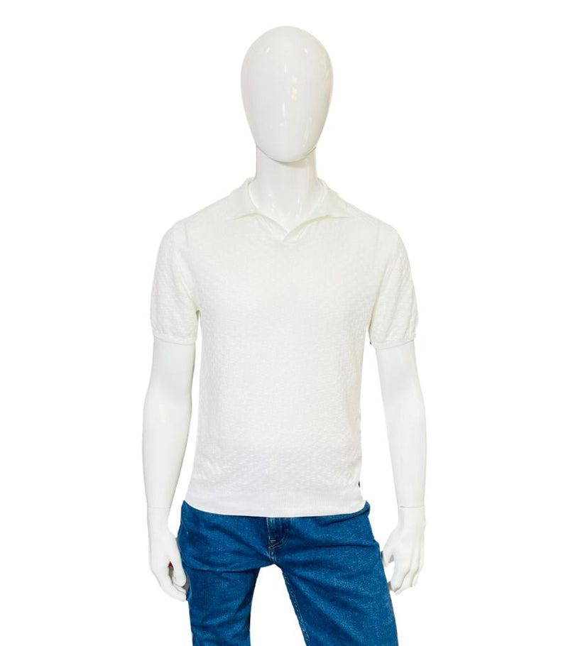 Oscar Jacobson Cotton Woven Polo Shirt. Size S